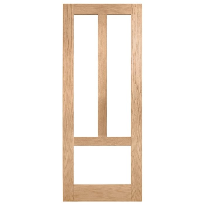 Corinthian 2340 x 720 x 35mm Internal Door White Oak Moda Clear Glass AMODG3 - 720mm