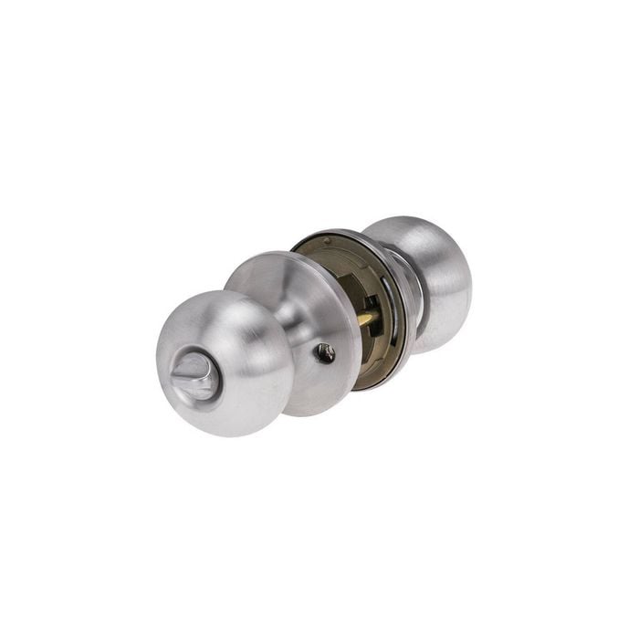 Lockwood Satin Stainless Steel Symmetry Manor Entrance Knobset
