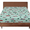 Queen Luxury 100% Cotton Flannelette Fitted Bed Sheet Flannel  Trees/caravan