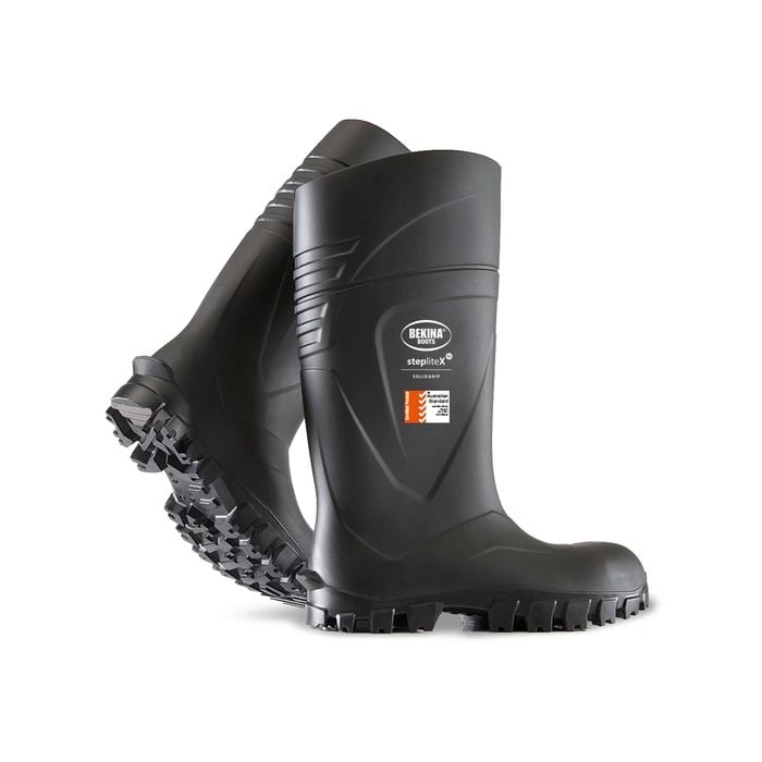 Bekina Black Lynn River Premium PU Gumboot With Safety Toe And