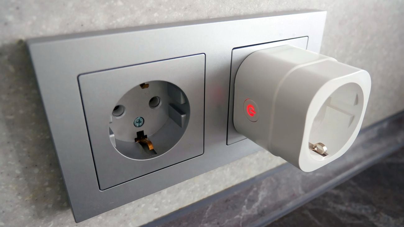 Smart socket plugged into the wall.