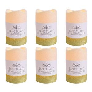 6PK LVD Flameless Candle Medium Gold Ombre Decorative Home/Lounge Decor