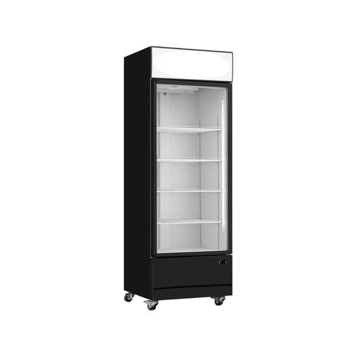 Lce Lc540b Single Glass Door Black Colourbond Upright Drink Fridge