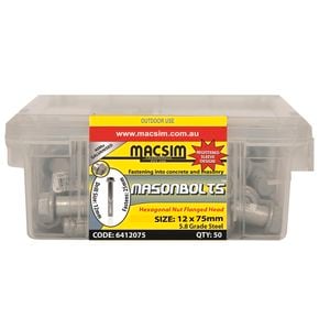 Macsim Fasteners 12 x 75mm Galvanised Sleeve Anchor - 50 Pack