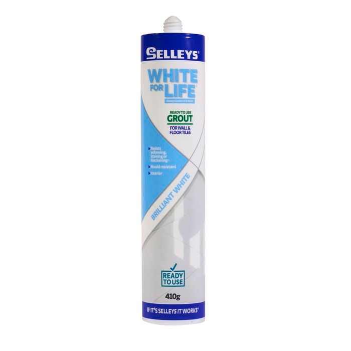 Selleys 410g White for Life Grout Cartridge Ready to Use