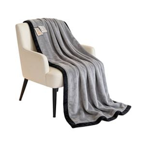 SOGA Silver Flannel Polyester Throw Blanket 200x230cm