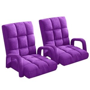 SOGA 2X Purple Recliner Chair with Armrest