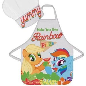 My Little Pony Kids Rainbow Pizza Apron And Chef's Hat Set