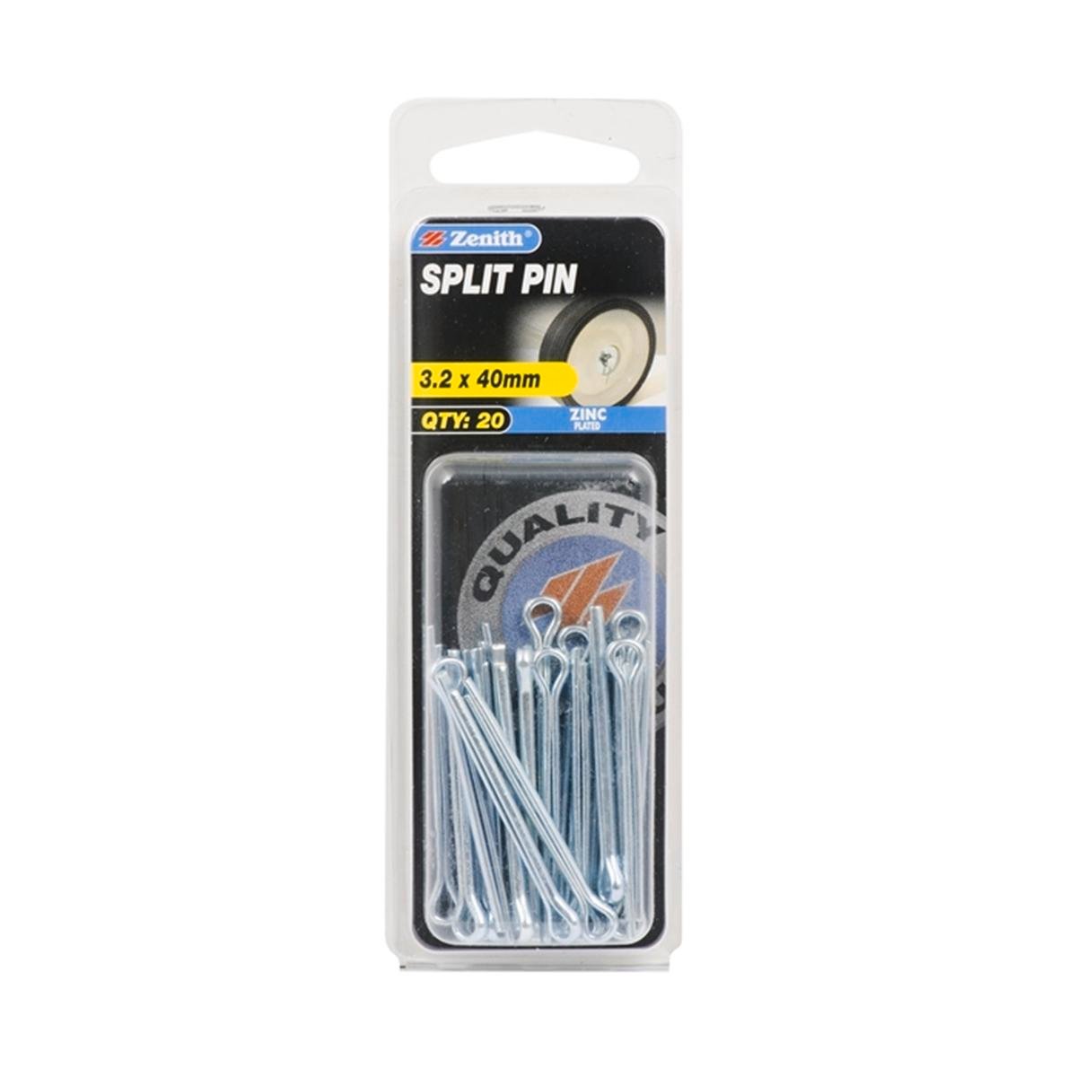 Zenith 3.2 x 40mm Zinc Plated Split Pin - 20 Pack - Bunnings New Zealand