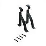 Windoware 100mm Black Metal Single Stayed Curtain Bracket - 2 Pack