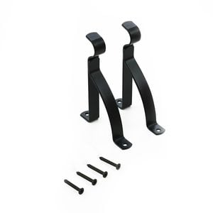 Windoware 100mm Black Metal Single Stayed Curtain Bracket - 2 Pack