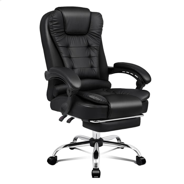 ALFORDSON Executive Office Chair with Footrest Black Bunnings