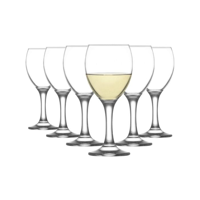 LAV 12 Piece Empire White Wine Glasses Set - Classic Glass Stemware Goblets - 245ml