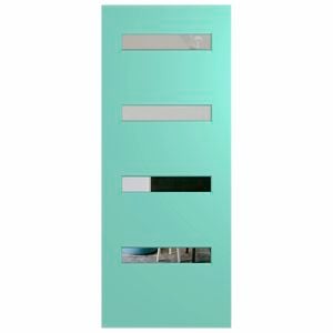 Hume 2040 x 820 x 40mm Entrance Door Duracote Bushfire G1 Glass BFR4
