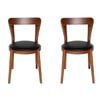 SK Designer Living | Pack of 2 | Replica Passoni Pagaia Dining Chair | PU Leather - Walnut & Black