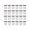 Argon Tableware 150ml Glass Jam Jars With Airtight Black Lids - Set Of 24 Empty Screw Top Kitchen Storage Preserving Jar