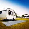 Outdoor Rug/Camping Mat - Large Diamond Black and Grey