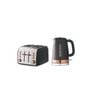 Russell Hobbs Brooklyn 4 Slice Toaster Kettle Set - Black/Copper
