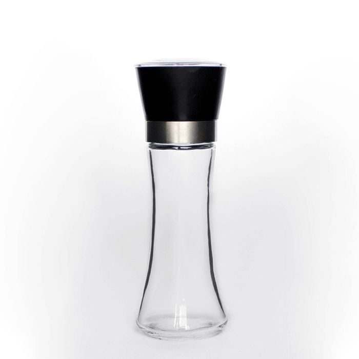 1x 180ml Glass Salt Or Pepper Grinder 18cm - Adjustable Ceramic Core Tall Mill