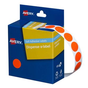 Avery Self-Adhesive Dot Labels 14mm (700pcs) (Fluoro Red)