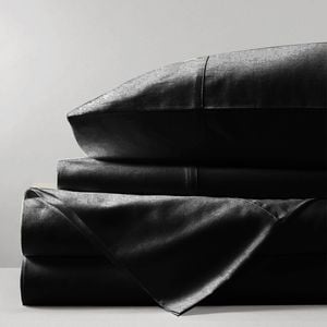 CottonMore 100% Bamboo Silk Feel Soft Sheet set Black - Queen