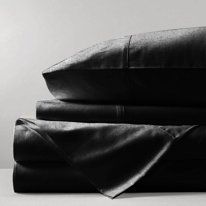 CottonMore 100% Bamboo Silk Feel Soft Sheet set Black - Queen