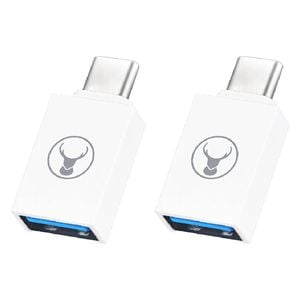 2PK Bonelk 5Gbps USB-C to USB-A 3.0 Adapter/Connector - White