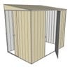 Build-a-Shed 1.5 x 2.3 x 2m Sliding Door Tunnel Shed with Hinged Side Door - Cream