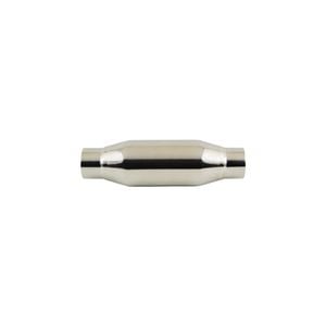 Outlaw Polished T-304 Stainless Steel Resonator, 2-1/4" Inlet/Outlet, 3-1/2" x 12" Overall