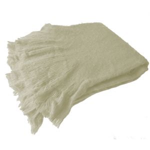 Maine & Crawford Maci 170x130cm Super Plush Throw - Cream