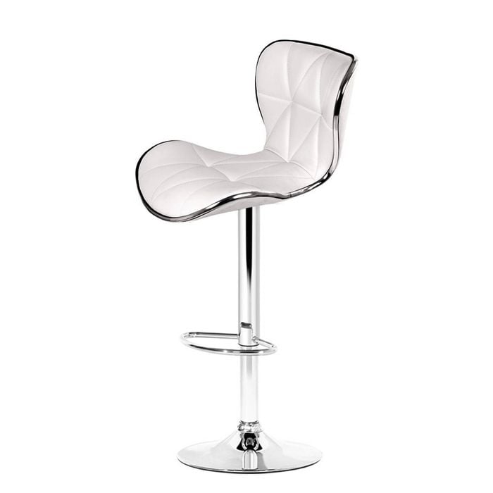 Artiss Set of 2 White PU Leather Bar Stools