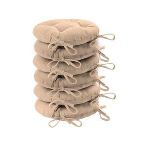 Harbour Housewares Round Dining Chair Seat Cushions - Pack Of 6