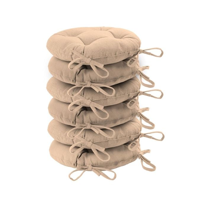 Harbour Housewares Round Dining Chair Seat Cushions - Pack Of 6