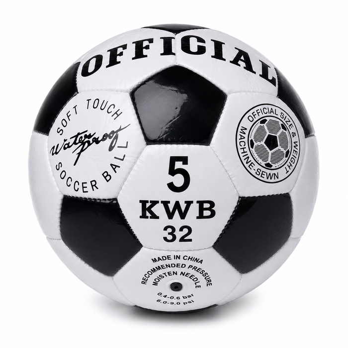 Classic Soccer Ball Football Training Standard Size 5 - Black/White - Black/White | 5 | Plastic