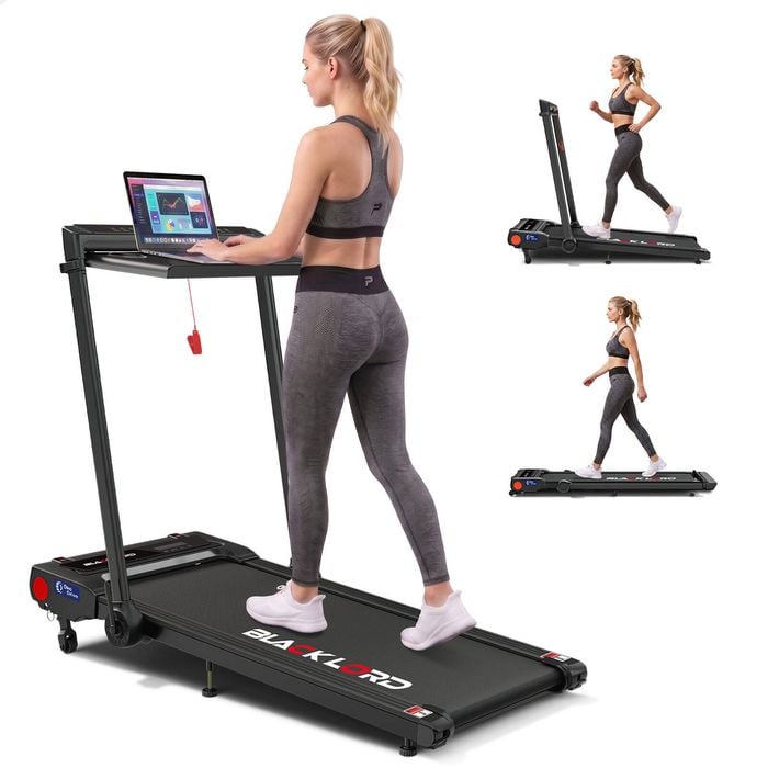 BLACK LORD Treadmill 3 IN 1 Walking Pad Removable Desk Height Adjustable Black