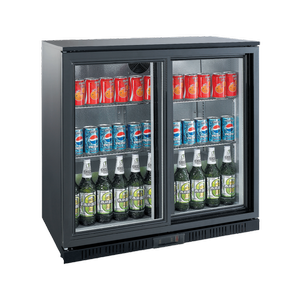 Exquisite Two Sliding Doors Backbar Display Refrigerators 900mm Height