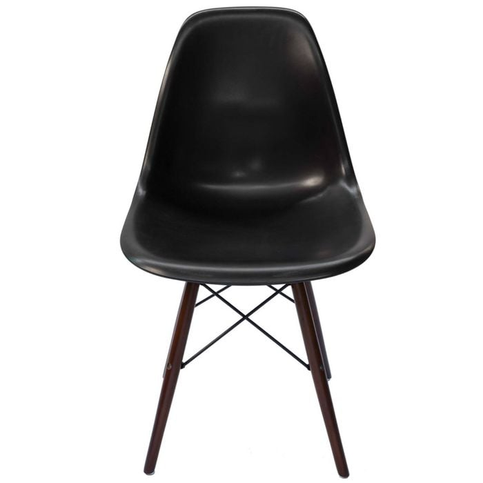 Sk Designer Living | Replica Eames Dsw Eiffel Chair | Plastic & Walnut - Black