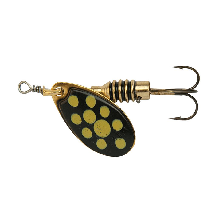 Rublex Celta Spinner Fishing Lure Twin Pack Size 3 Gold Black Yellow Dots (ONPJ)