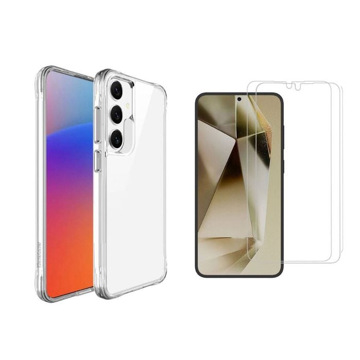 Icoverlover For Samsung Galaxy S25+ Plus Case + 2 Glass Screen Protectors, Clear