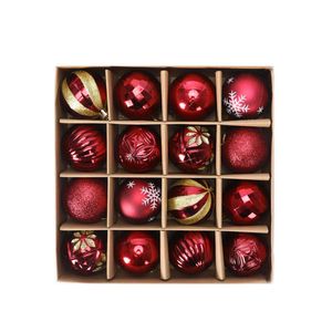 Catzon 16 Pcs Christmas Ball Ornaments Shatterproof Plastic Hanging Baubles for Holiday-Set 10