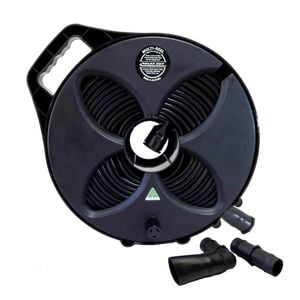 9m 32mm Lay Flat Out Sullage Waste Grey Water Hose & Black Reel For Caravan Rv