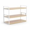 2 Tier Desktop Bookshelf Plant Stand with Metal Frame and Wood Board