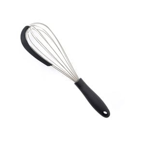 Whisk With Silicone Scraper Black Easy Grips