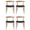 Sk Designer Living | Pack Of 4 | Replica Hans Wegner Elbow Chair Ch20 - Natural & Black