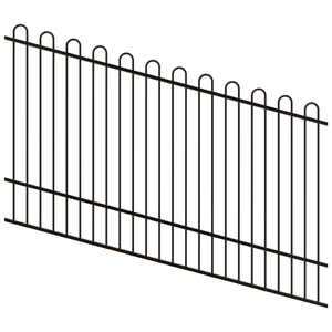 ProtectorAl 1201-2400W x 1500H Satin Black Top Pool Fence Panel Raked Up to 15º - Black