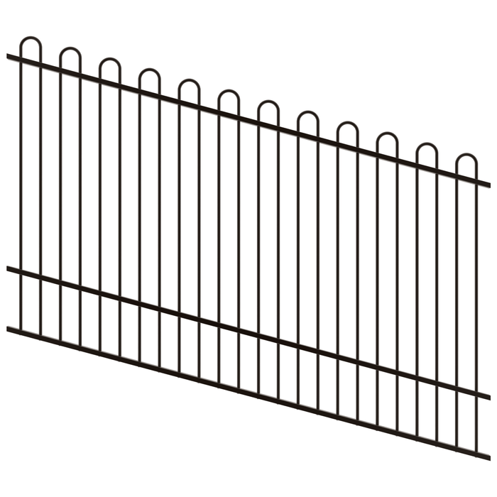 ProtectorAl 1201-2400W x 1500H Satin Black Top Pool Fence Panel Raked Up to 15º - Black