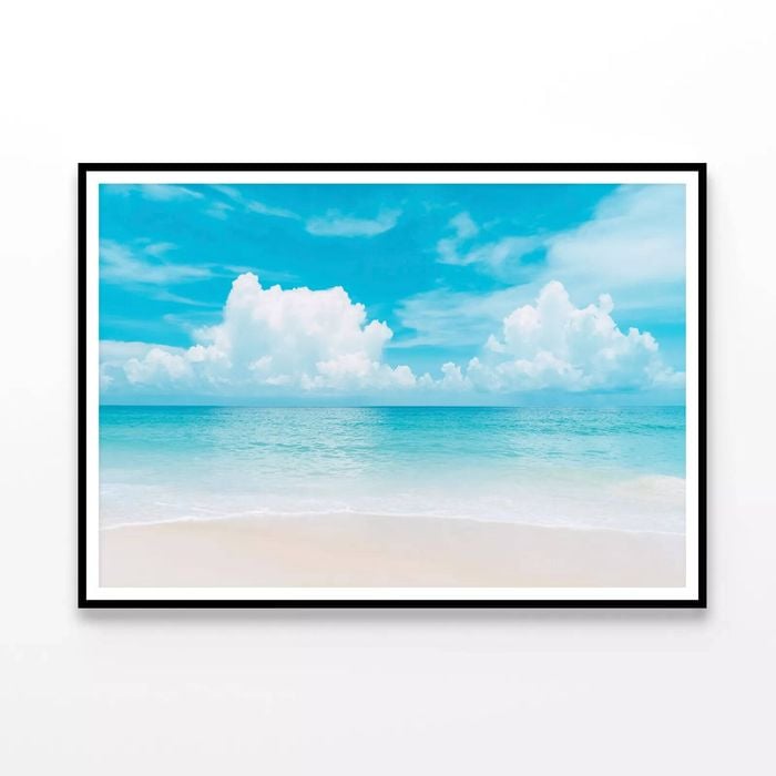 Tropical Beach with Blue Sky  Print 100% Australian Made 120x90cm  (Poster)