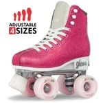 Crazy Skates GLAM Size Adjustable Roller Skates - Pink Glitter