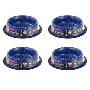 4x Paws & Claws Savoy 700ml/21cm Non-Slip Stainless Steel Pet Bowl - Blue