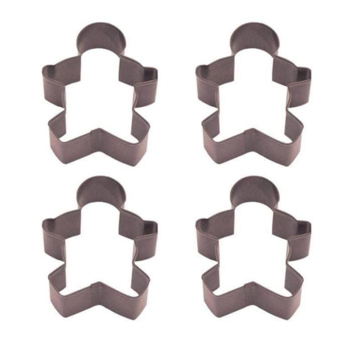 4x R&m Gingerbread Man Cookie Cutter Polyresin Coated Steel Mould 12.75cm Brn